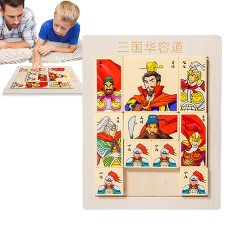 Acunny Puzzlespiel mit Zahlen, Schiebepuzzle aus Holzblöcken, Puzzles aus Holz | Chinesische klassische Figur, Holzdesign, Puzzle, Hand-Geschwindigkeits-Trainer von Acunny