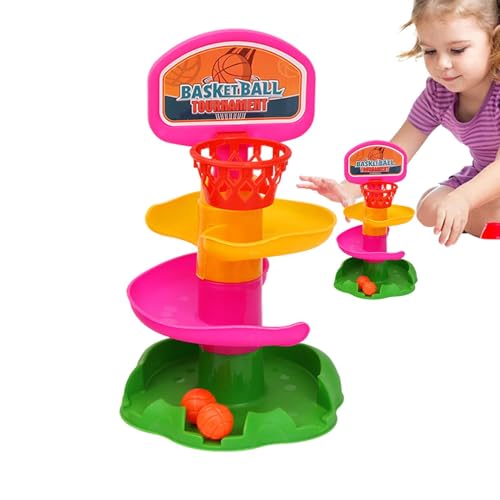 Acunny Rolling Ball Track Toy, Kids Ball Track Toy | Basketball -Stapelstrecke Drop Toys - Cartoon Interactive Sphere Slide Tower für soziale Fähigkeiten und Teamarbeit von Acunny