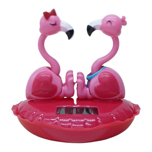 Acunny Solar-Tanztier,Solarbetriebene Tanztiere | Mittelkonsole Wackelkopf Flamingo,Niedliches Wackelkopf-Spielzeug, Auto-Innendekoration zum Valentinstag, Desktop-Schüttelkopf-Ornament von Acunny