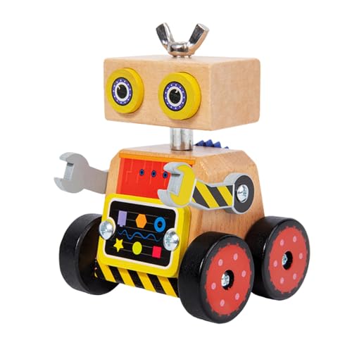 Acunny Spielzeug zum Bauen von Robotern,Spielzeug zum Bauen von Robotern - Montageroboter aus Holz - Lernspielzeug für Holzbauroboter für Kinder, Spiel zum Zerlegen und Anziehen von Schrauben von Acunny