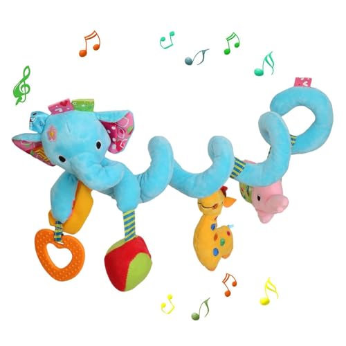 Acunny Stofftiere Rasseln, Plüsch -Rasselspielzeug,Spiralmusik Autositzspielzeug - Frühes Lernwerkzeug, Cartoon Children Supplies für Stuhlgut, Einkaufswagen, Kinderbetreiber von Acunny