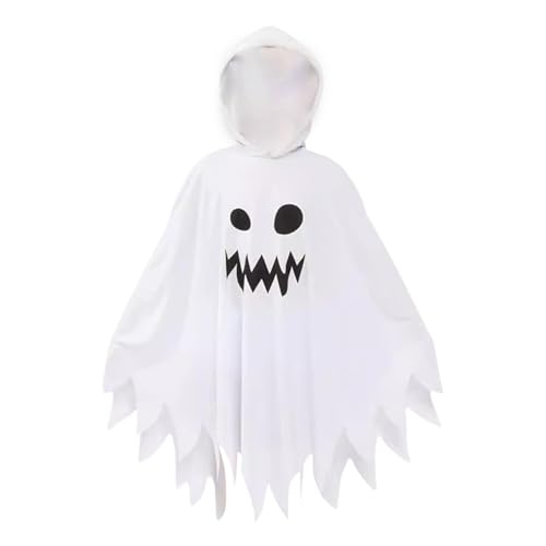 Acunny Unisex Kinder Geisterkostüm, Gruseliges Geisterkleid Mitternachtskostüm | Geisterkostüm Langlebiges Geisterkleid | Bequemes gruseliges Mädchenkostüm für Halloween, Weihnachten, Neujahr von Acunny