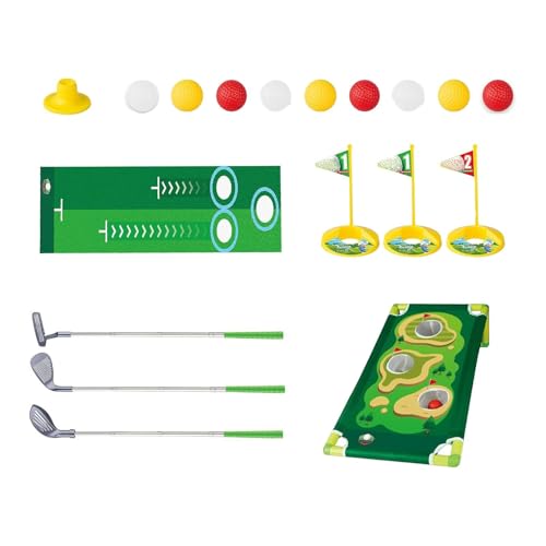 Acunny Verstellbares Golfspielzeug-Set, Kinder-Golfspielzeug-Set,Verstellbarer Kinder-Golfschläger mit Putting-Matte | Lustiges Sportspielzeug mit Übungsloch, Golfspiele für Kinder von Acunny