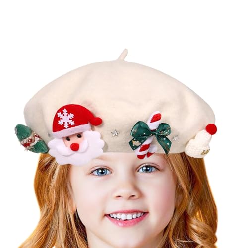 Acunny Weihnachtsmütze, Weihnachtsmütze | Modemalerhut,Dekorative Wollmützen für Damen, französische Baskenmützen, weihnachtliche Winter-Malermütze von Acunny