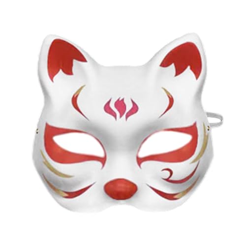 Acunny Weiße Katzenmaske, unbemalte Automaske,Blanko Tier Cosplay Dress Up Maske - Halbe Gesichtsbedeckung für Halloween-Kostüme, Bastelmaske für Maskerade-Party, Cosplay-Requisiten von Acunny