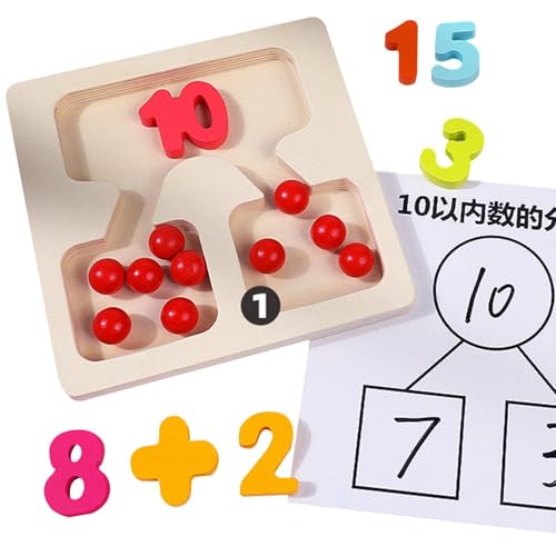 Acunny Zählspielzeug für Kleinkinder,Math Manipulatives Kindergarten | Zählblöcke für den Kindergarten,Wiederverwendbare Math Manipulatives Holz-Zählperlen, Visualisierungs-Mathe-Lehrmittel für Kinder von Acunny