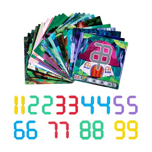 Acunny Zahlen-Lernkarten, Zahlen-Matching-Puzzle - Vorschulaktivitäten Lernspielzeug | Farbkognitions-Matching-Puzzlespiel für Kleinkinder, und Mädchen ab 3 Jahren von Acunny