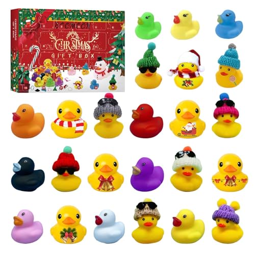 Adventskalender Mit 24 Gummienten,Quietscheente Adventskalender Weihnachts-adventskalender Duck Weihnachtsspielzeug Für Kinder Adventskalender Kinder Weihnachtskalender 24 Tage Weihnachts Countdown von Acunny