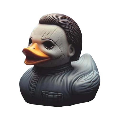 Ente Für Auto, Dekoration Ente, Autopuppe Mit Gotischer Entenfigur, Sammelfigur Für Rock-Fans Gelb Ente Auto Ornament Horrorfilm-Ente, Gruselige Charakter-Ente | Einzigartige Charakter-Entenpuppen von Acunny