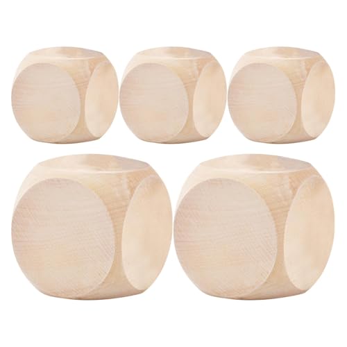 Holzwürfel Blanko Würfel Spielwürfel Blankowürfel, Leere Würfel Unbemalte Holz Entscheidungswürfel Mit Bunten Polka-Dot-Aufklebern Und Pinsel, Würfel Holz von Acunny