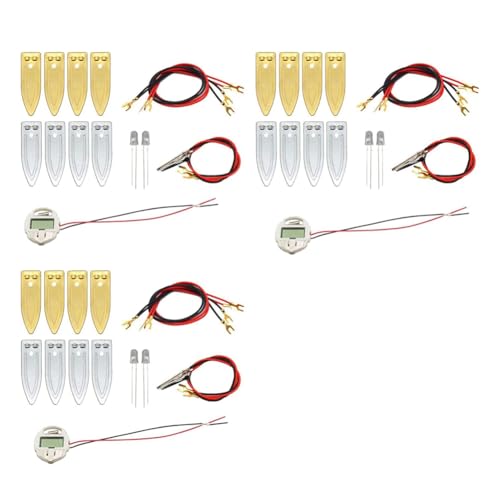 Acvxulfs Wissenschaftliches Experimentierset mit Obstbatterien Als Spielzeug für Den Heimunterricht, Physik-Unterrichtsexperiment mit Zitronen- und Kartoffelbatterien, 3 Sets von Acvxulfs