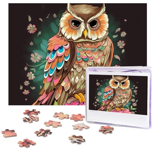 Anime Eule Puzzles 500 Teile Personalisierte Puzzles für Erwachsene Fotopuzzle Holzpuzzle Geschenk Home Art Wandbehang Dekor für Geburtstag Hochzeit Valentinstag Jahrestag von AdaNti