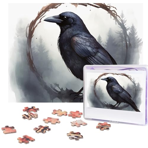 Black Crow Puzzles 500 Teile Personalisierte Puzzles für Erwachsene Fotopuzzle Holzpuzzle Geschenk Home Art Wandbehang Dekor für Geburtstag Hochzeit Valentinstag Jahrestag von AdaNti