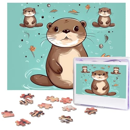 Cartoon Cute Otter Puzzles 500 Pieces Personalized Jigsaw Puzzles for Adults Photo Puzzle Wooden Puzzle Gift Home Art Wall Hanging Decor for Birthday Wedding Valentine's Day Anniversary von AdaNti