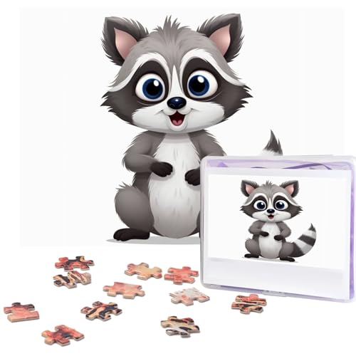 Cartoon Cute Raccoon Puzzles 500 Pieces Personalized Jigsaw Puzzles for Adults Photo Puzzle Wooden Puzzle Gift Home Art Wall Hanging Decor for Birthday Wedding Valentine's Day Anniversary von AdaNti