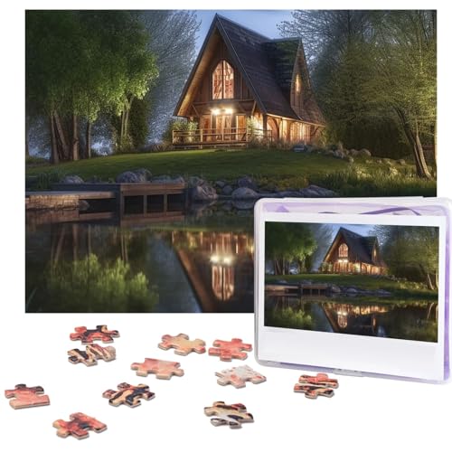 Chalet by The Lake Puzzles 500 Pieces Personalized Jigsaw Puzzles for Adults Photo Puzzle Wooden Puzzle Gift Home Art Wall Hanging Decor for Birthday Wedding Valentine's Day Anniversary von AdaNti