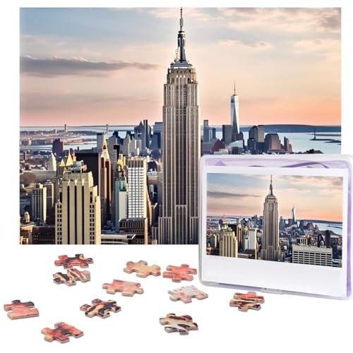 Empire State Building Puzzles 500 Teile Personalisierte Puzzles für Erwachsene Fotopuzzle Holzpuzzle Geschenk Home Art Wandbehang Dekor für Geburtstag Hochzeit Valentinstag Jahrestag von AdaNti