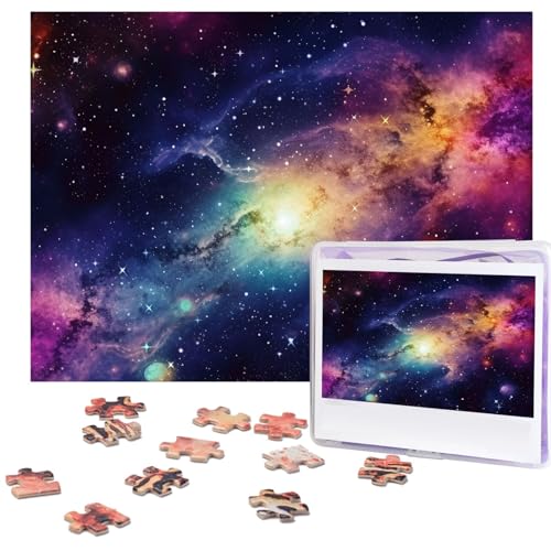 Galaxy in The Universe Puzzles 500 Pieces Personalized Jigsaw Puzzles for Adults Photo Puzzle Wooden Puzzle Gift Home Art Wall Hanging Decor for Birthday Wedding Valentine's Day Anniversary von AdaNti