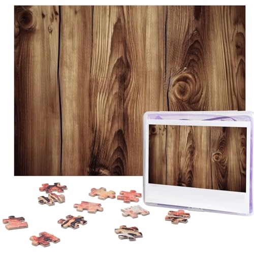 Holzmaserung Puzzles 500 Teile Personalisierte Puzzles für Erwachsene Fotopuzzle Holzpuzzle Geschenk Home Art Wandbehang Dekor für Geburtstag Hochzeit Valentinstag Jahrestag von AdaNti