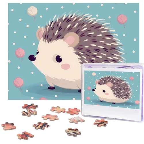 Igel Polkadot Puzzles 500 Teile Personalisierte Puzzles für Erwachsene Fotopuzzle Holzpuzzle Geschenk Home Art Wandbehang Dekor für Geburtstag Hochzeit Valentinstag Jahrestag von AdaNti