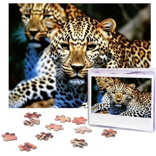 Leopard Puzzles 500 Teile Personalisierte Puzzles für Erwachsene Fotopuzzle Holzpuzzle Geschenk Home Art Wandbehang Dekor für Geburtstag Hochzeit Valentinstag Jahrestag von AdaNti