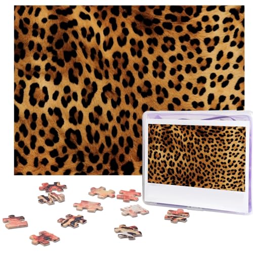 Leopard Skin Puzzles 500 Teile Personalisierte Puzzles für Erwachsene Fotopuzzle Holzpuzzle Geschenk Home Art Wandbehang Dekor für Geburtstag Hochzeit Valentinstag Jahrestag von AdaNti