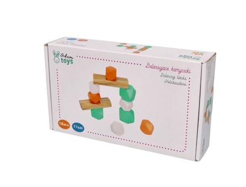 AdamToys - Balanciersteine für Kinder - Stapelturm aus Holz ab 2 Jahren - Spielzeug zur Förderung der Fantasie und Geschicklichkeit - Set von 11 bunten Stapelsteinen AdamToys - Balanciersteine für Kinder - Stapelturm aus Holz ab 2 Jahren - Spielzeug zur Förderung der Fantasie und Geschicklichkeit - Set von 11 bunten Stapelsteinen von AdamToys