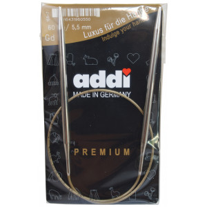 Addi Turbo Rundstricknadeln Messing 60cm 5,50mm / 23.6in US9 von Addi