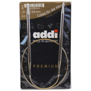 Addi Turbo Rundstricknadeln Messing 60cm 6,00mm / 23.6in US10 von Addi