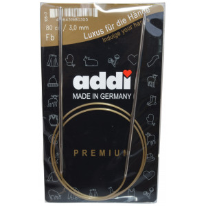 Addi Turbo Rundstricknadeln Messing 80cm 3,00mm / 31.5in US2½ von Addi