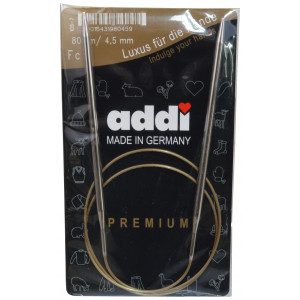 Addi Turbo Rundstricknadeln Messing 80cm 4,50mm / 31.5in US7 von Addi