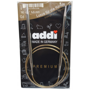 Addi Turbo Rundstricknadeln Messing 80cm 5,50mm / 31.5in US9 von Addi