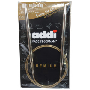 Addi Turbo Rundstricknadeln Messing 80cm 6,50mm / 31.5in US10½ von Addi