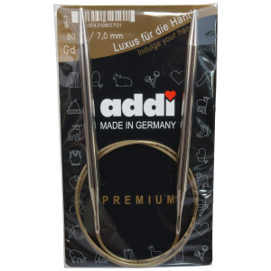 Addi Turbo Rundstricknadeln Messing 80cm 7,00mm / 31.5in US10¾ von Addi