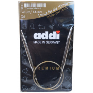 Addi Turbo Rundtsricknadeln Messing 40cm 6,50mm / 15.7in US10½ von Addi