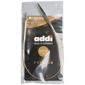 Addi Turbo Rundtsricknadeln Messing 40cm 7,00mm / 15.7in US10¾ von Addi