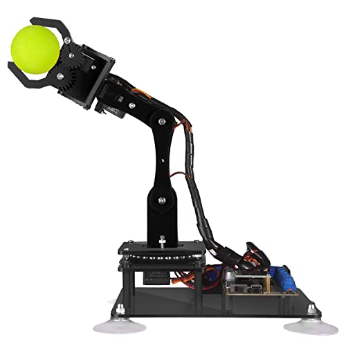 Adeept 5-DOF Roboterarm-Kit, programmierbarer STEM, pädagogischer 5-Achsen-Roboterarm mit OLED-Display, DIY-Robotermodell, kompatibel mit Arduino IDE (PDF-Tutorial über Download-Link) (schwarz) von Adeept