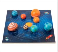 Adena Montessori Holz-Sonnensystem-Modellbrett für Kinder, Montessori-Spielzeug, Holz-Sonnensystem, Planeten-Puzzle mit 3D-Planeten, Modelle für 3–6 Kinder, Vorschul-Wissenschaftsspielzeug, von Adena Montessori