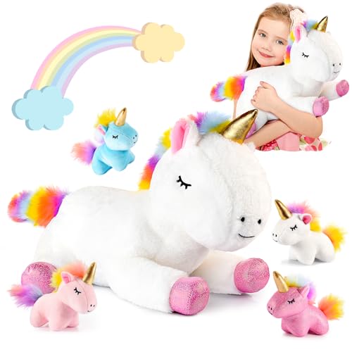 Adeokay Einhorn Kuscheltier Geschenk Mädchen 3-12 Jahre,Einhorn Spielzeug ab 3-8 Jahren Mädchen Geschenke 3-8 Jahre Spielzeug 1-12 Jahre Geschenk 3-9 Jahre Mädchen Einhorn Geschenke von Adeokay