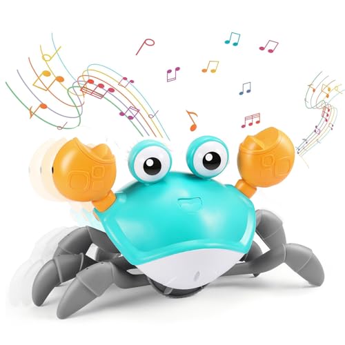 Adeokay Kinderspielzeug ab 1 2 3 Jahr Krabbe Baby Spielzeug, Tummy Time Toys Crawling Crab Baby Spielzeug ab 6 7 8 9 10 Monate Geschenk Kind 1-3 Jahre von Adeokay