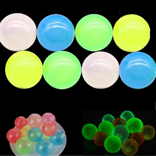 Lumiballs - Glorbes Balls, Glow in The Dark Globes, Glow in The Dark Sticky Balls, Glow in The Dark That Stick, 2025 New Glow in The Dark Bouncy Balls Squishy Ball Toys, Kids Stress Balls (12) von Aderpmin