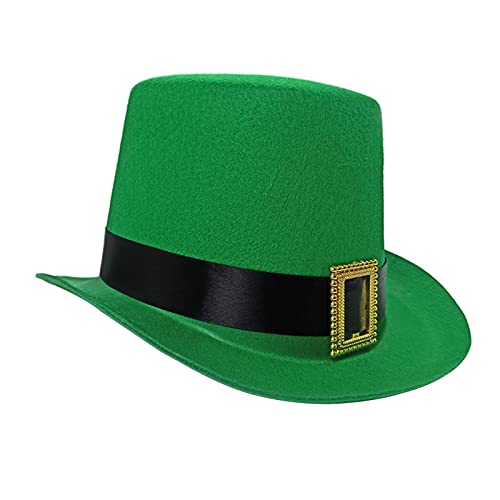 Adisno Hut Grüner mit Schnalle, aus Filz, St. Patricks Day, Irland, Hut, Kopfschmuck, Accessoire, Karneval, unisex-adult, One Size von Adisno