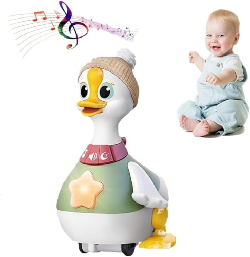 Adius Tummy Time Duck Family Toy, Duck Tummy Time Toys,Duck Family Toy with Musi Light, Interactive Walking Sensory Toy, Swinging Ducks Tummy Time Toys (1 Big Goose) von Adius