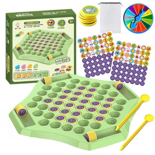 Animal Flip Chess,Flip Memory Game,Animal Flip Chess Chess Board Game,Animal Flip Chess Memory Chess Game for Kindergarten Gathering Activity (Fruit,Four-Player) von Adius