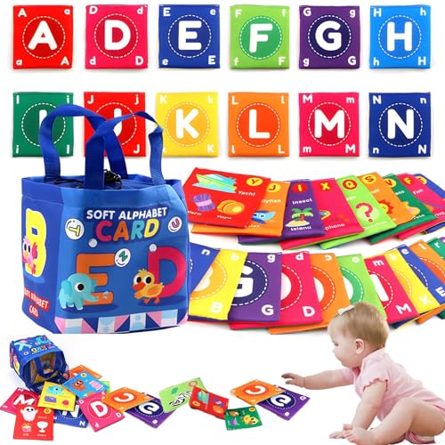 Baby Soft Alphabet Cards Toys,Early Childhood Enlightenment Book, Creative Soft Alphabet Flash Cards,Sensory Board Toy Educational Activities for Age 0-3 Kids Educational Toys (1 Set) von Adius