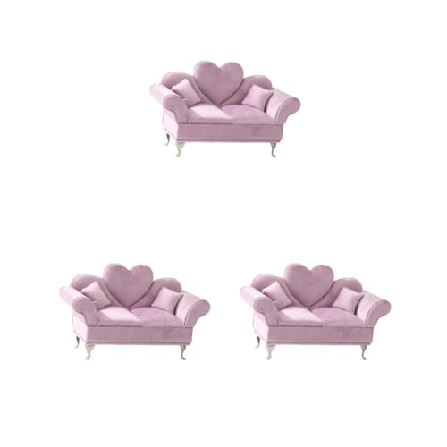 Adoorniequea 3er-Set, 1:6-Sofa-Schmuckkästchen, Puppenzubehör, Schmuck-Aufbewahrungsbox, 2-Personen-Sofa, Einzelsofa von Adoorniequea