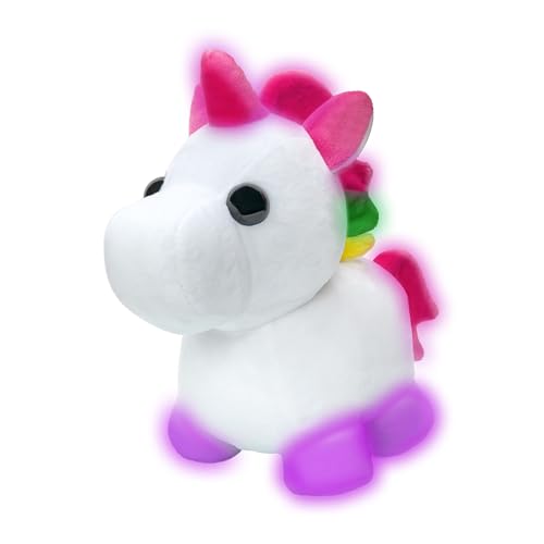 Adopt Me! AME0011-30 cm Leucht Plüsch - Einhorn, offizielles Plüsch mit exklusivem Spielcode von Adopt Me!