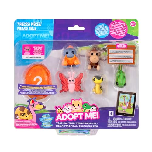 Adopt Me! AME0115-6er Figuren Pack - Tropenzeit, offizielles Figurenset mit Spielcode von Adopt Me!