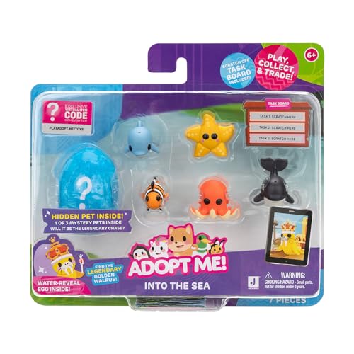 Adopt Me! AME0062-6er Figuren Pack - Unterwasser, offizielles Figurenset mit Spielcode von Adopt Me!