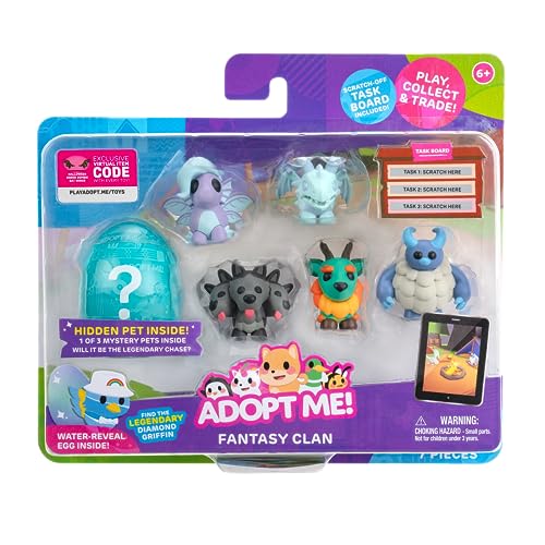 Adopt Me! AME0030-6er Figuren Pack - Fantasiewesen, offizielles Figurenset mit Spielcode von Adopt Me!